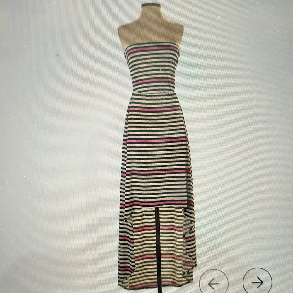 Laundry by Shelli Segal Strapless Asymmetrical Striped Dress Size M